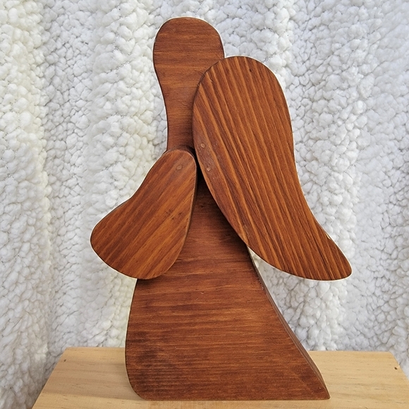 Wooden Folk Art Jointed Angel Figurine Adjustable Arms Decor Christian 7" X 9 - Picture 3 of 8